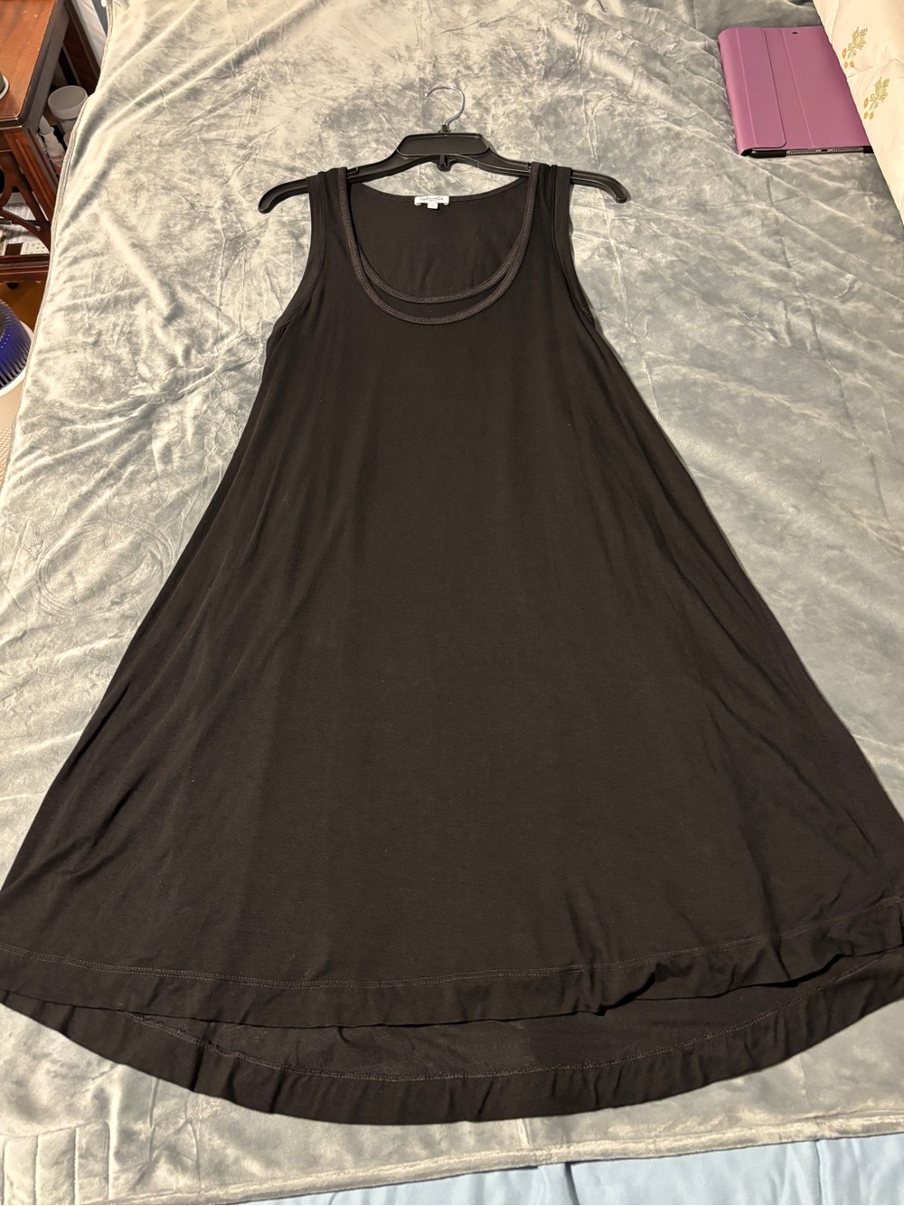 Splendid Black Sleeveless A-Line Midi Dress with Lining S